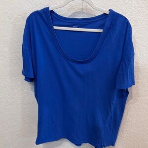 Aerie Scoop Neck Oversized Tshirt, Royal Blue, Size Small